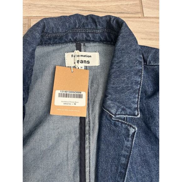 Reformation Elsa Relaxed Denim Blazer Size: M NWT BZ - Picture 5 of 6